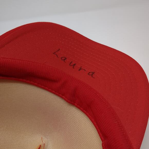 Brookfield American Snapback Trucker Hat Red One Size Adjustable Rope Speedway - Picture 8 of 9